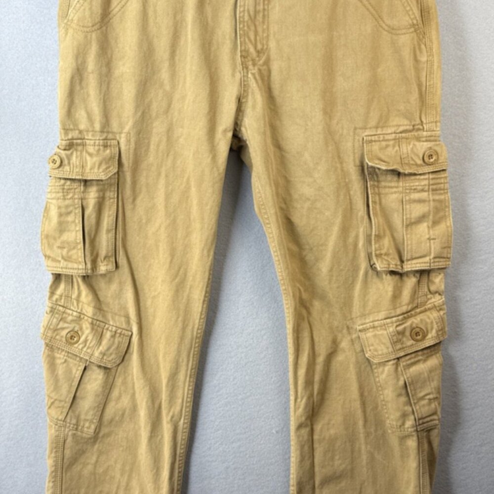 Southpole Cargo Pants Mens Size 36X32 Brown Cotton Straight Leg Y2K Skate Grunge
